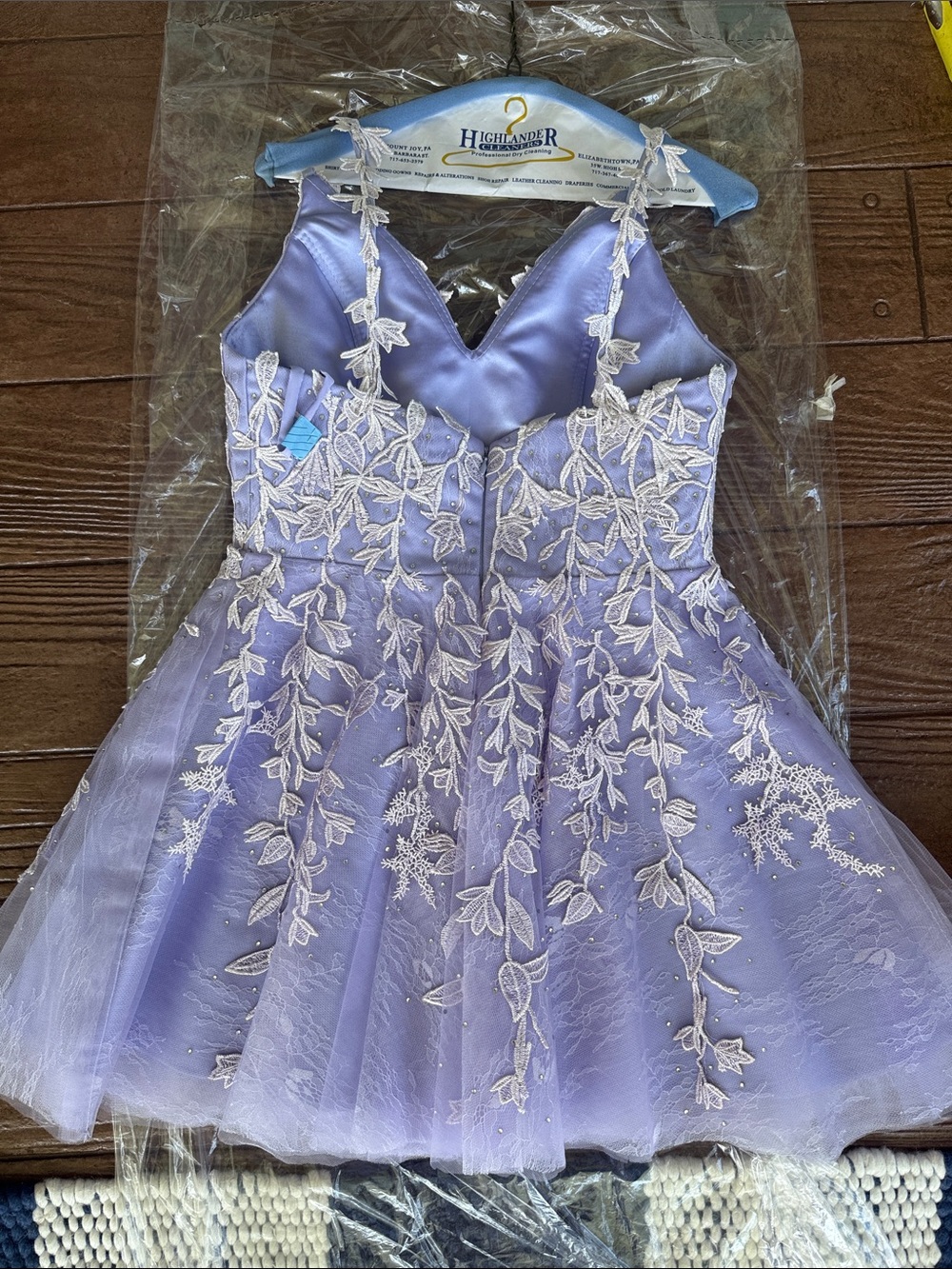 Lavender Embroidered Tulle Party Homecoming Formal Dress - Picture 5 of 10